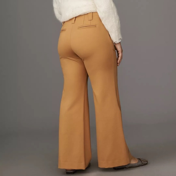 HP🎉 NWT Anthropologie The Naomi Ponte Wide-Leg Flare Pants by Maeve - Picture 5 of 10